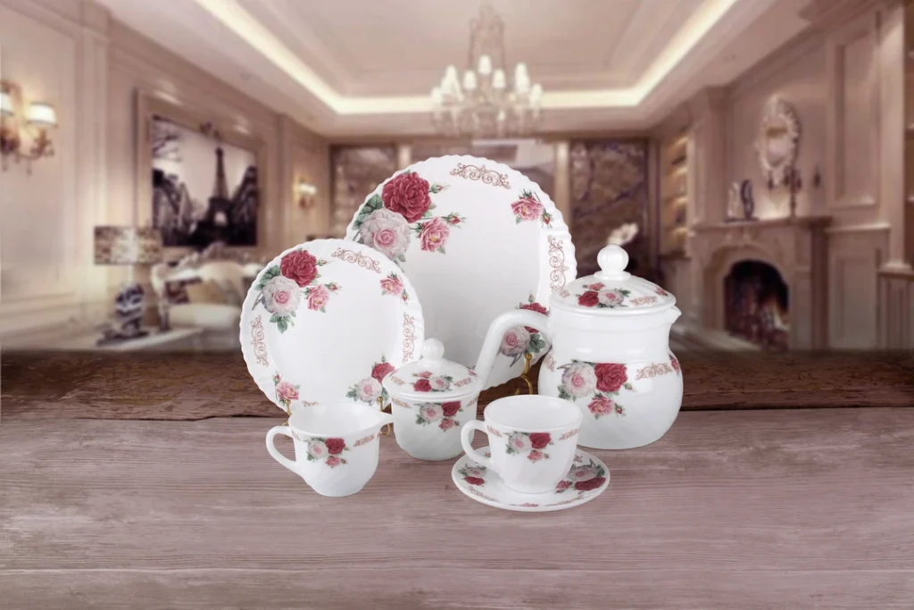 24 Piece White Opal Glass Dinnerware Basic Set