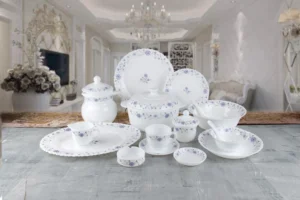 72 Piece White Opal Glass Dinnerware Set Round