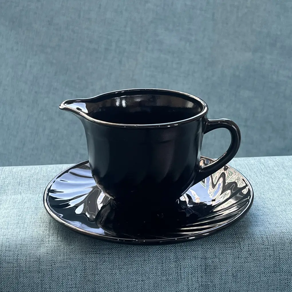 Black Opal Glass Milk Pot