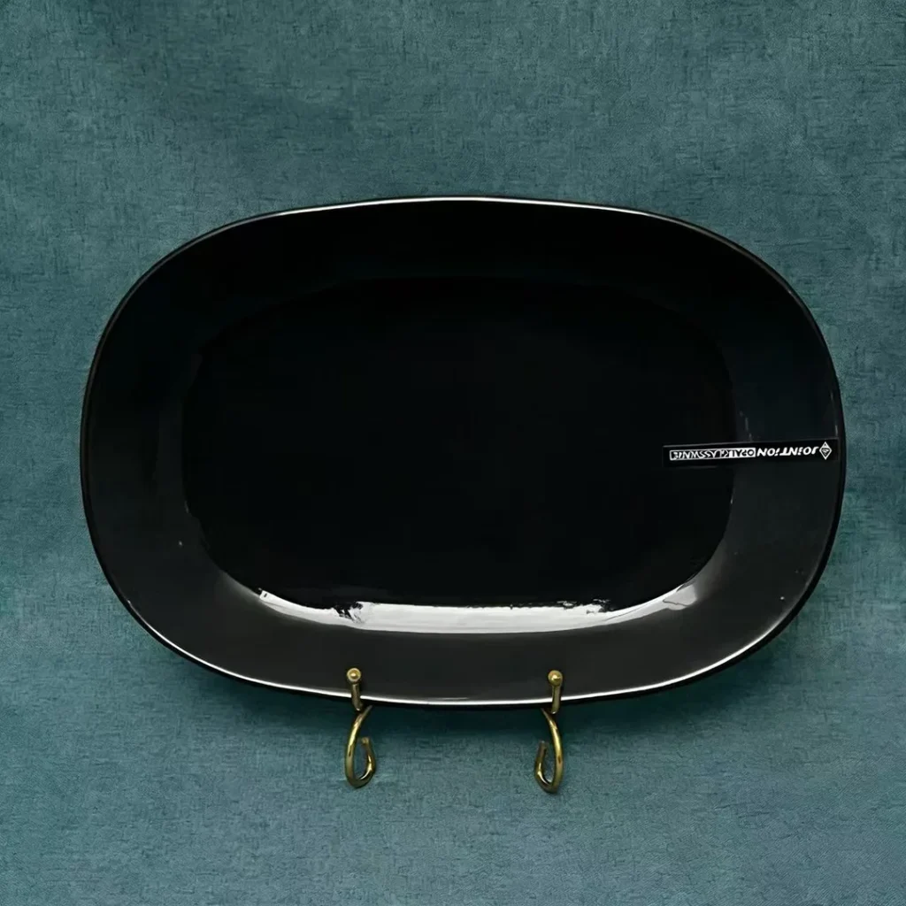 Black Opal Glass Oval Plate 3