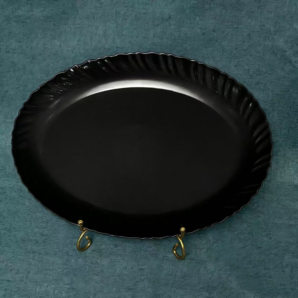 Black Opal Glass Oval plate