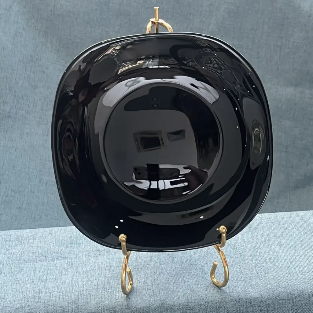 Black Opal Glass Rounded Bowl