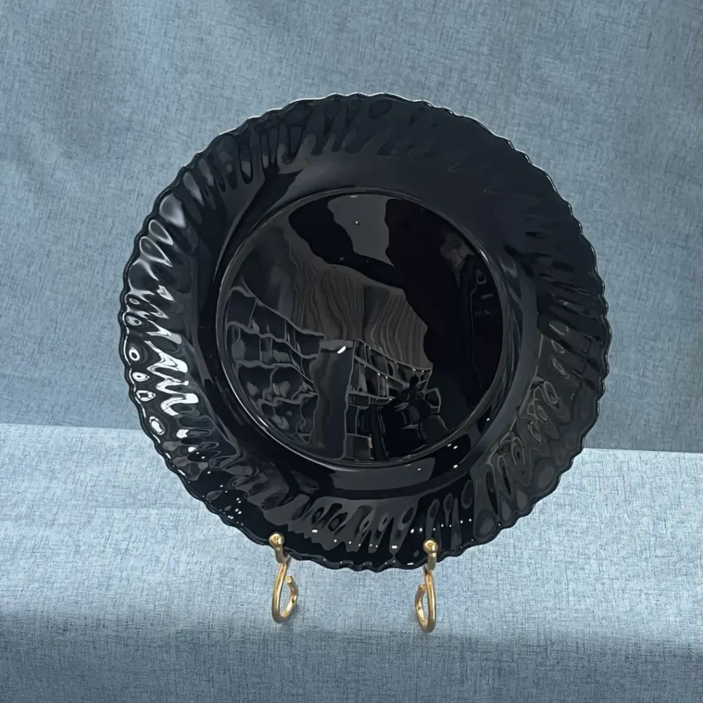 Black Opal Glass Soup Plate