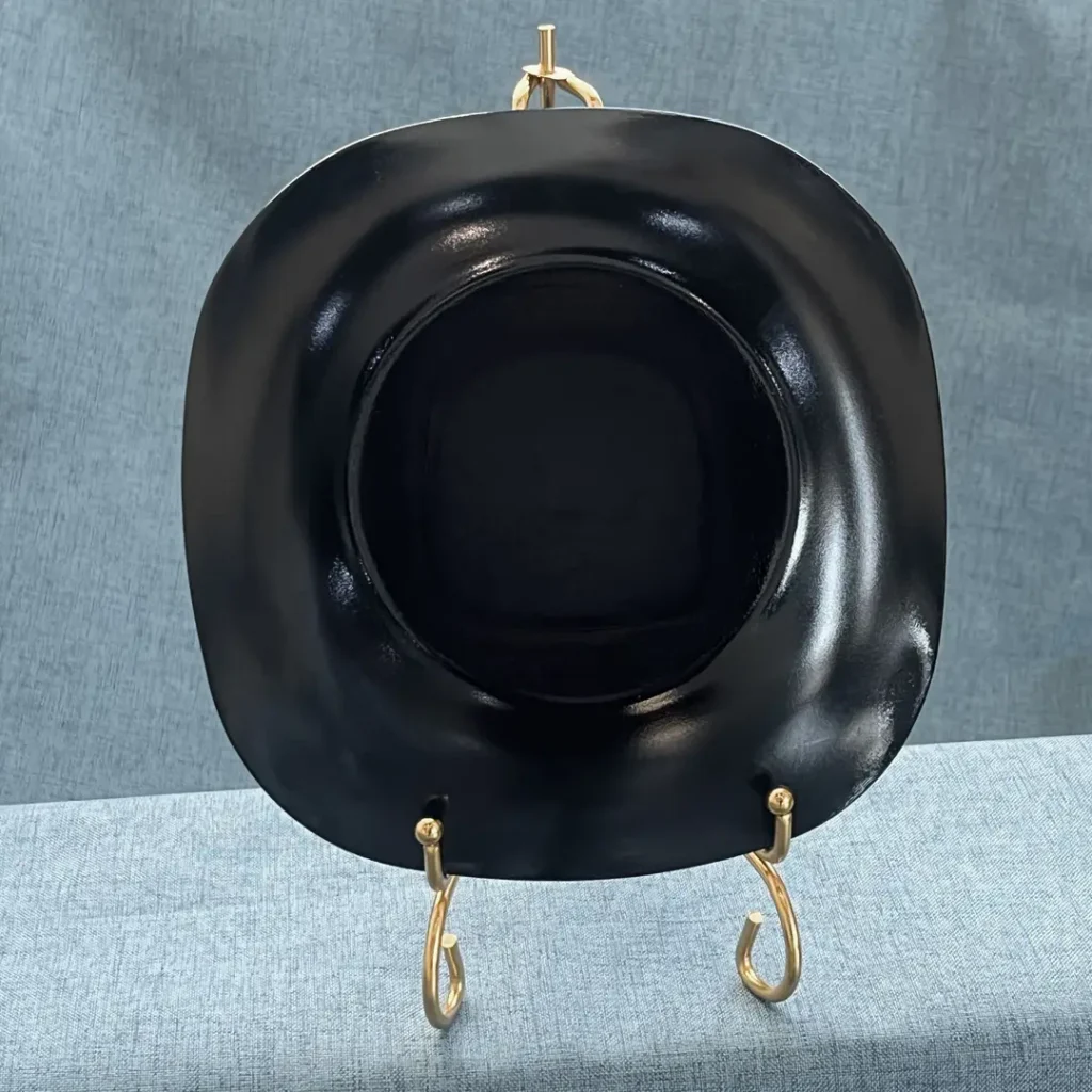 Black Opal Glass Square Plate