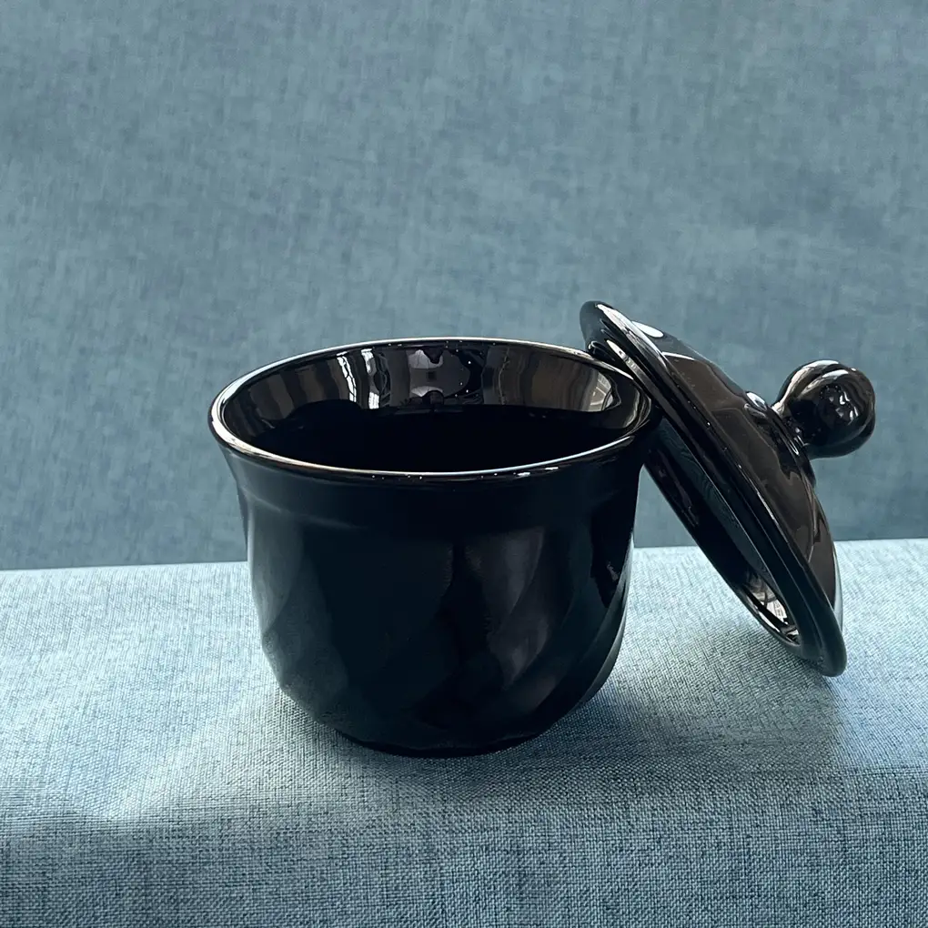 Black Opal Glass Sugar pot