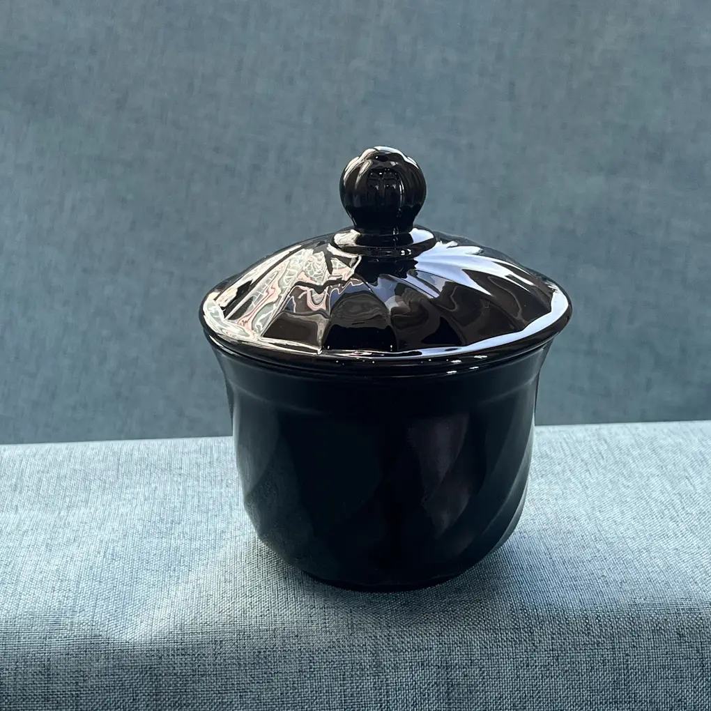 Black Opal Glass Sugar pot