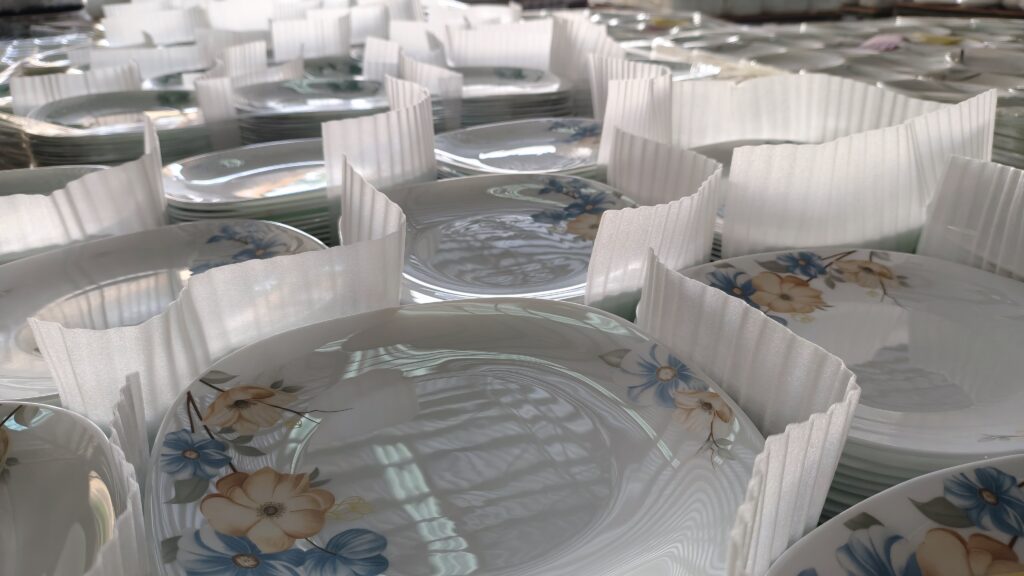 Decorated Opal Glass Plates