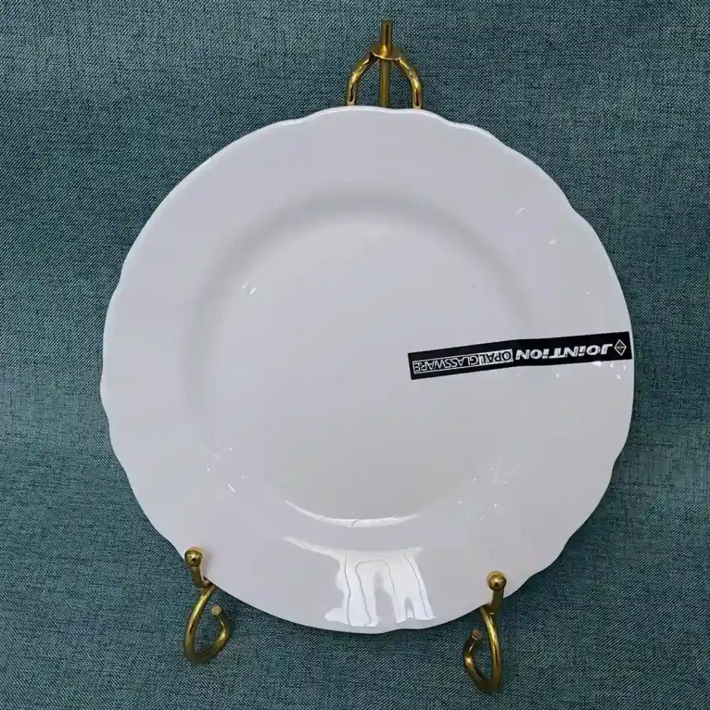 Lace-Edge Opal Glass Plate