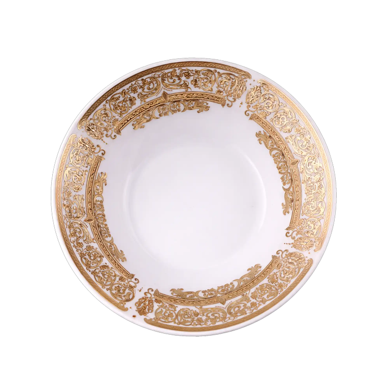 Lace-Edge Opal Glass Deep Plate