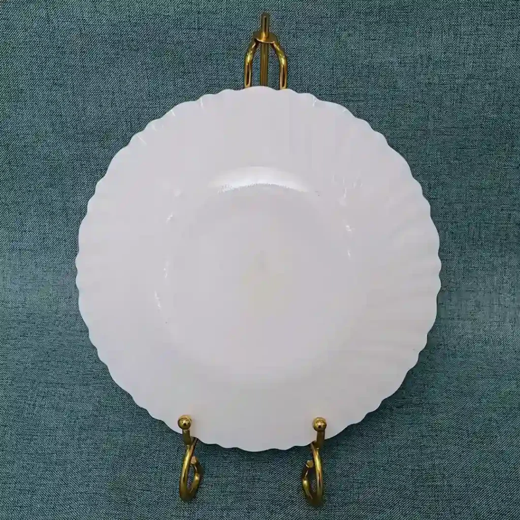 Lace-Edge Opal Glass Soup Plate