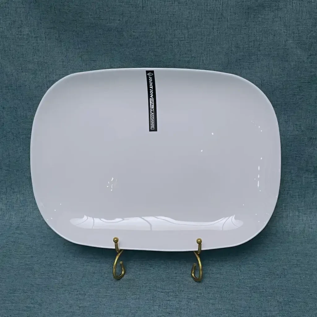 Opal Glass square oval Plate