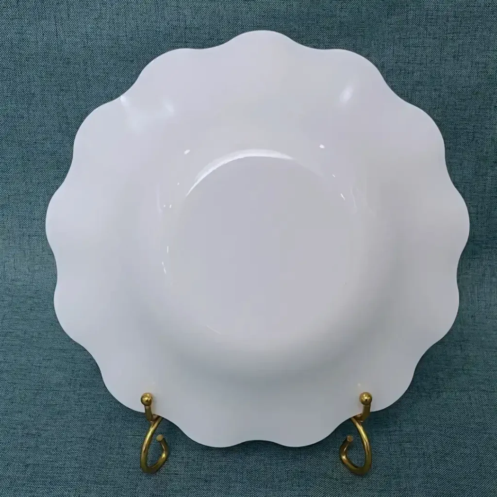 opal glass lotus deep plate