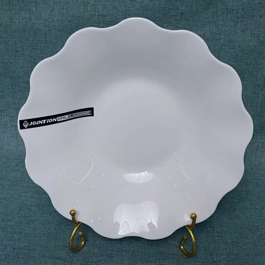 opal glass lotus deep plate