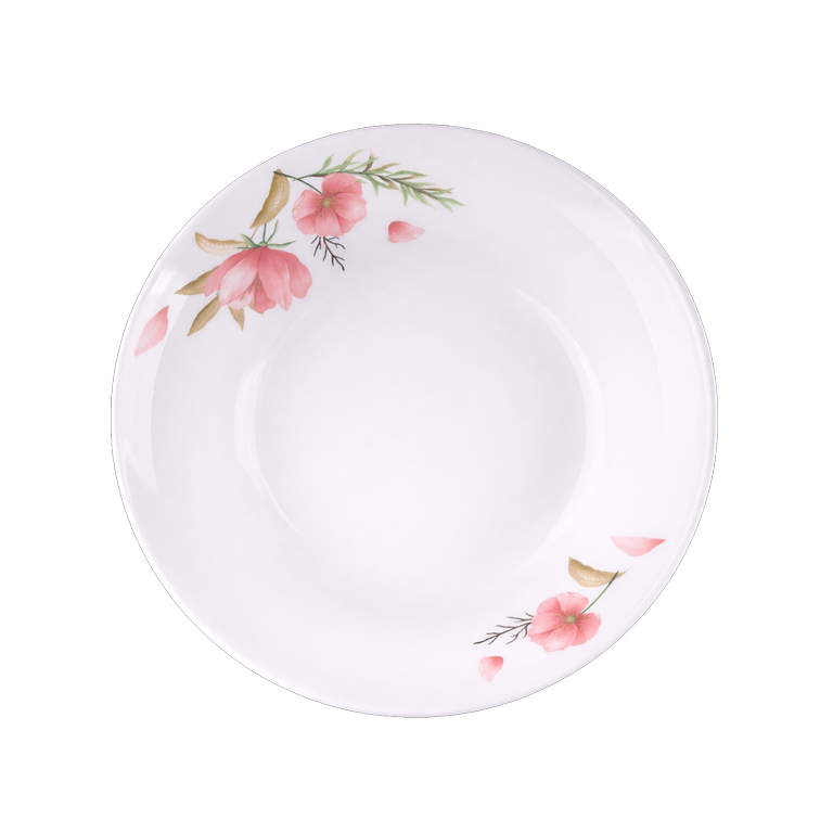 opal glass lotus deep plate