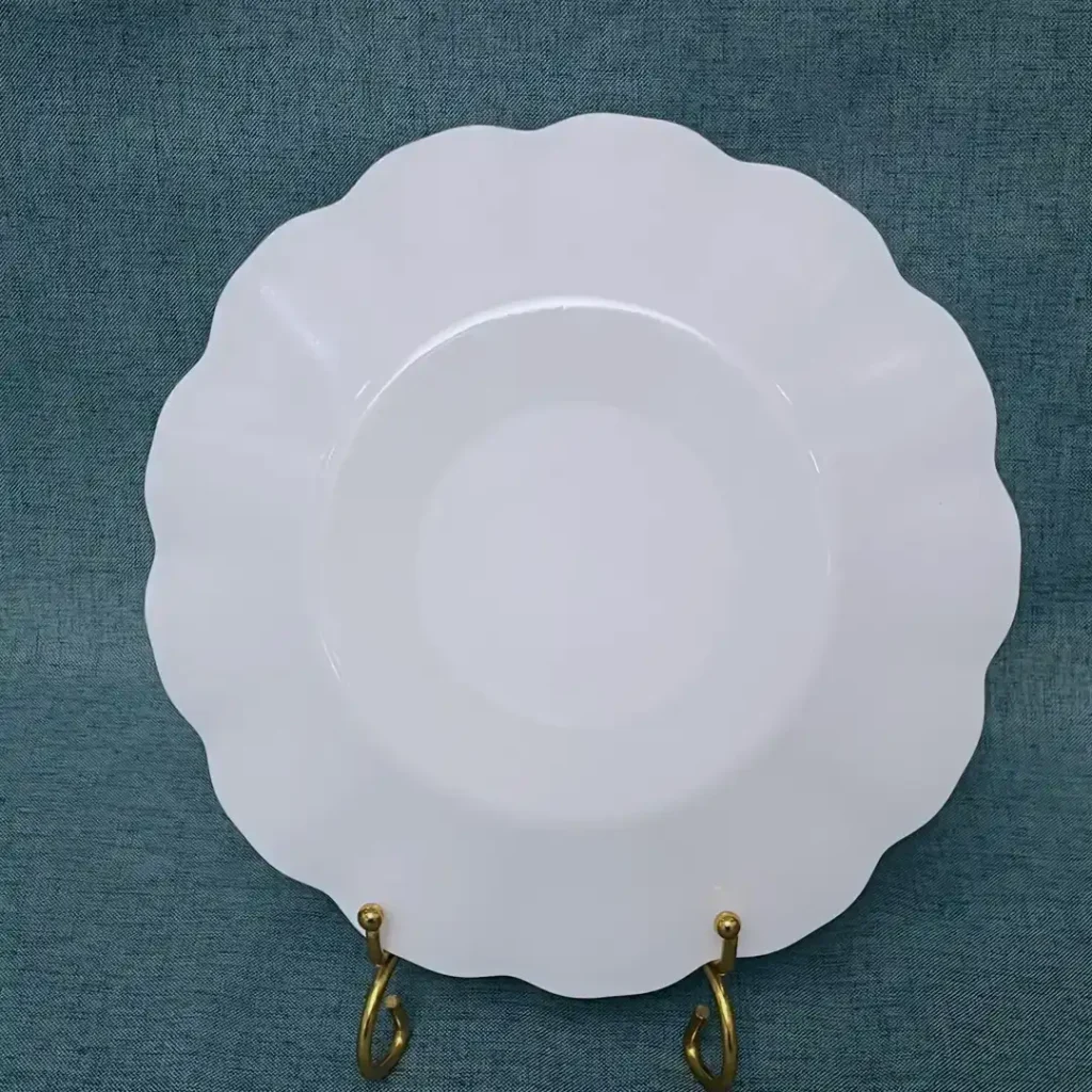 opal glass lotus plate