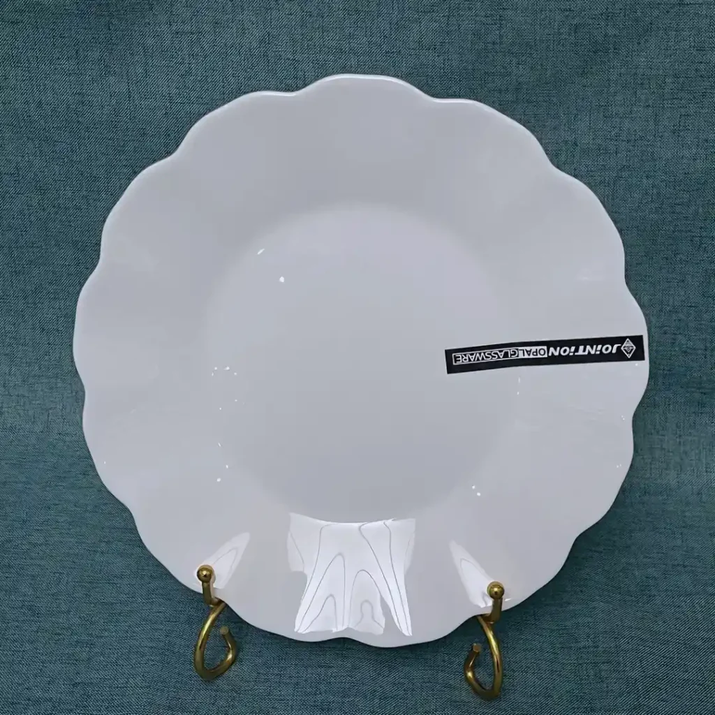 opal glass lotus plate