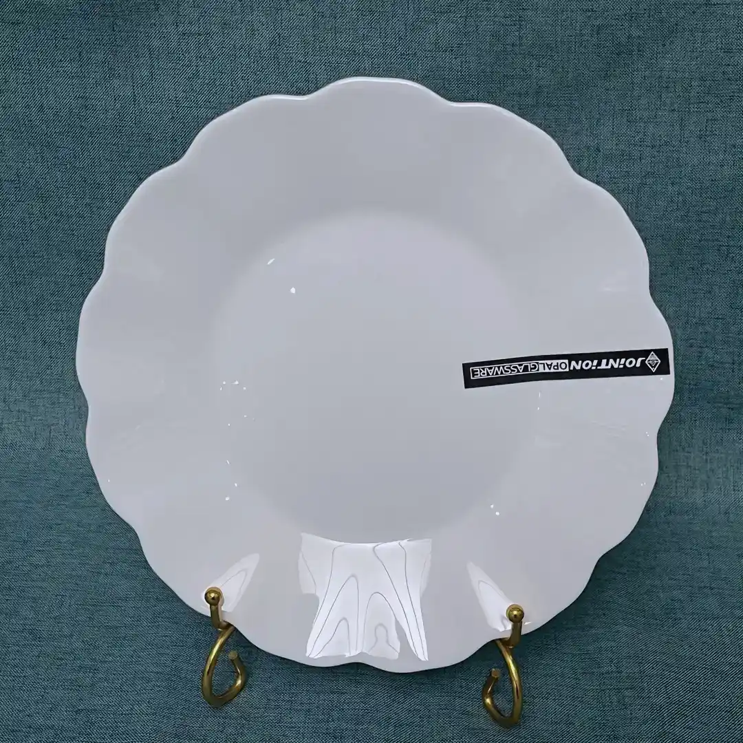 opal glass lotus plate