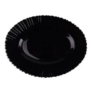 Black Lace-Edge-Opal Glass Oval Plate