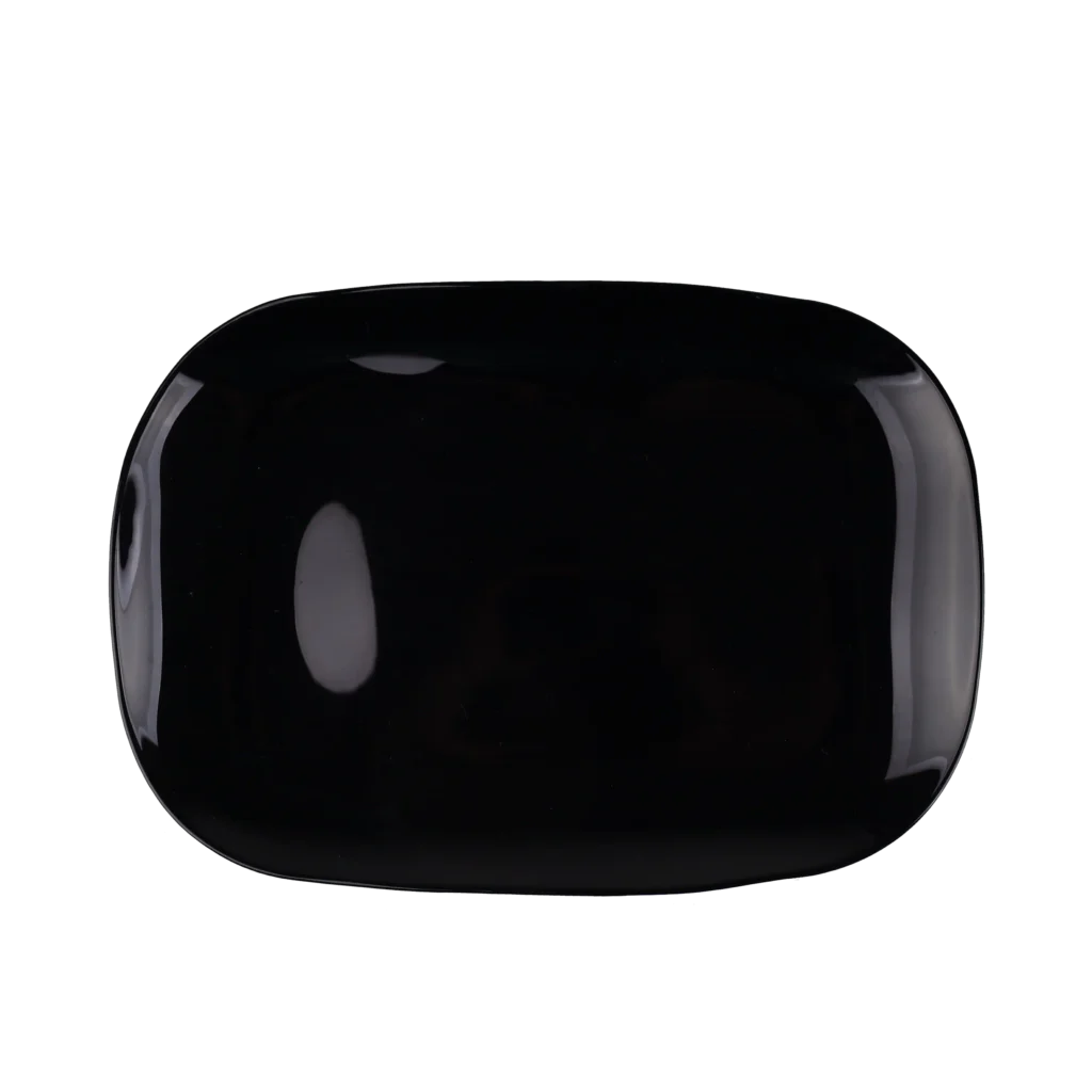 Black Opal Glass Oval Plate