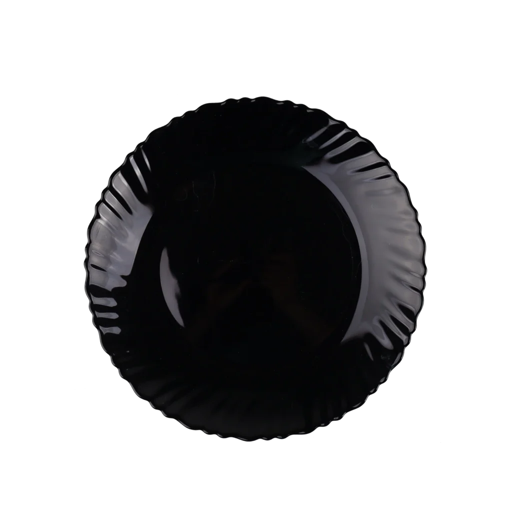 Black Opal Glass Soup Plate