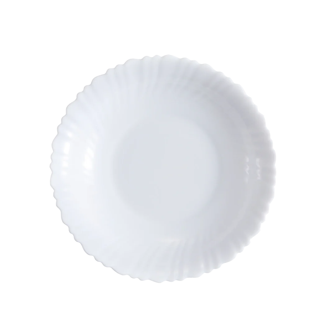 Lace-Edge Opal Glass Deep Plate