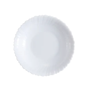 Lace-Edge Opal Glass Deep Plate