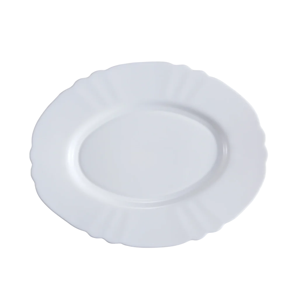 Lace-Edge Opal Glass Fish Plate