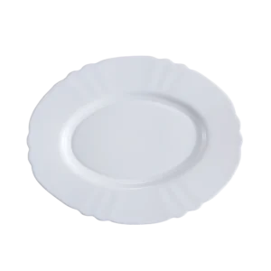 Lace-Edge Opal Glass Fish Plate