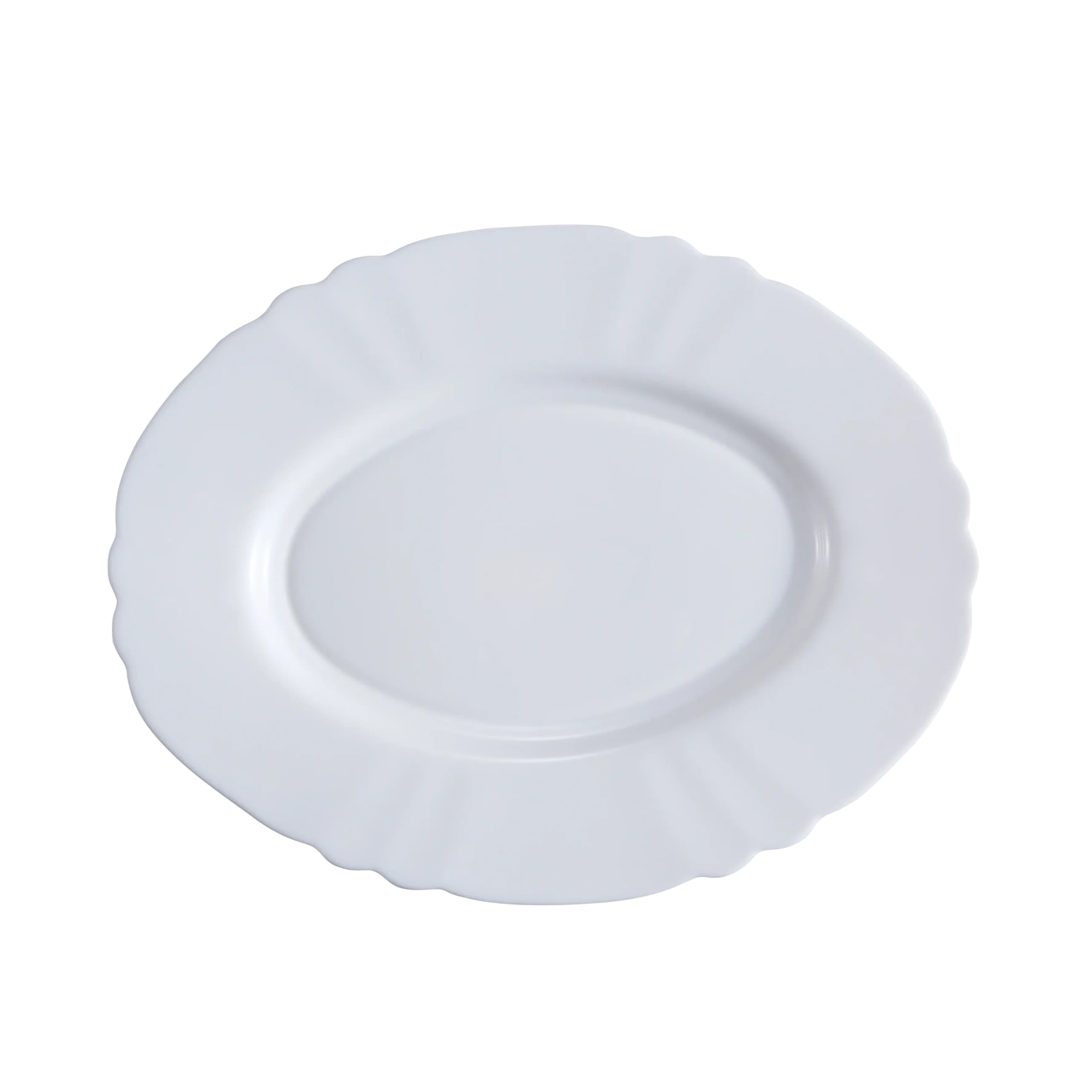 Lace-Edge Opal Glass Fish Plate