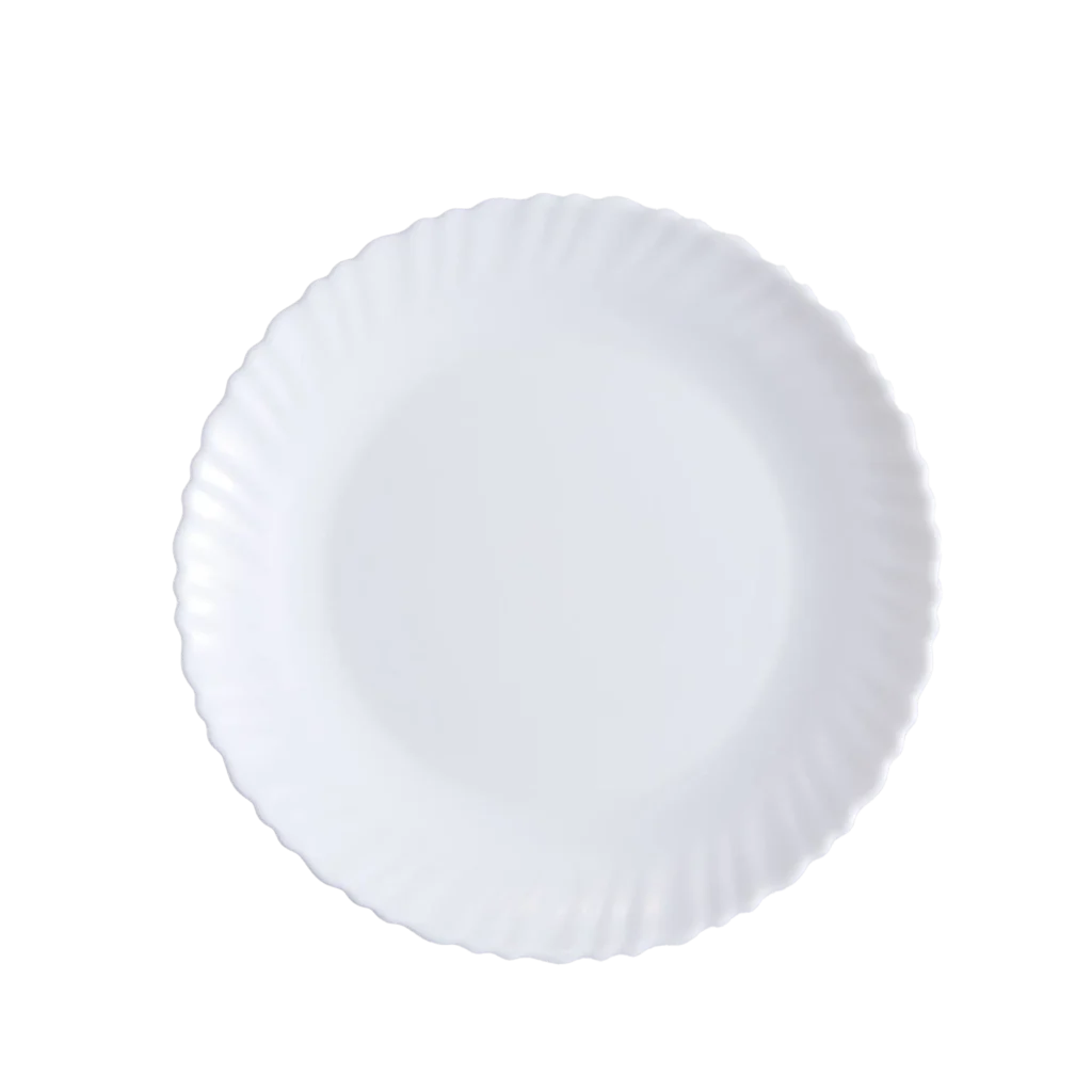 Lace-Edge Opal Glass Shallow Plate