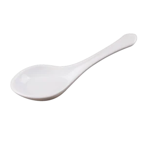 Opal glass soup spoon