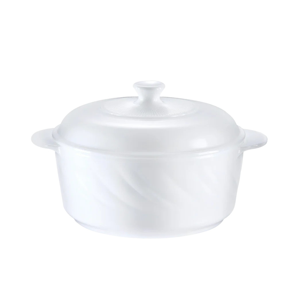 White Opal Glass Casserole