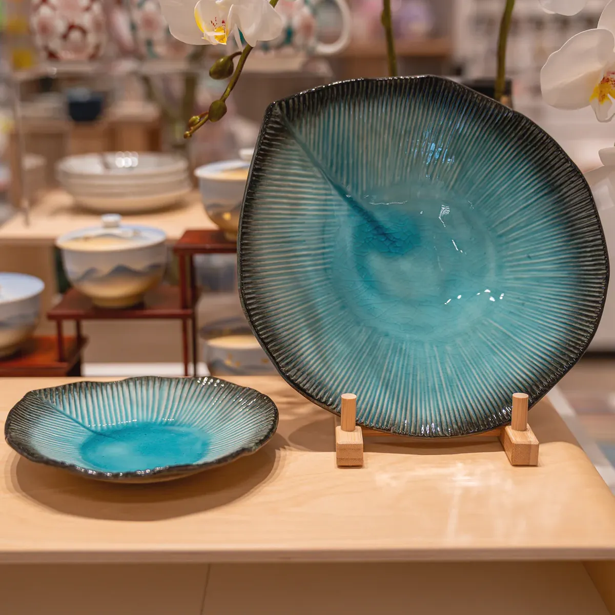 colored ceramic tableware