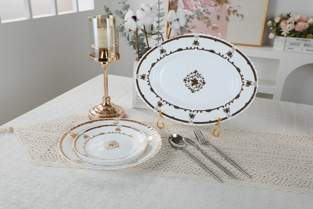 white dinnerware on the table