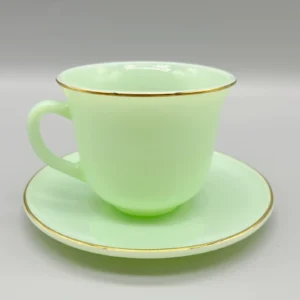 Opal Glass Coffee Cup & Saucer | Warm Touch, Not Hot
