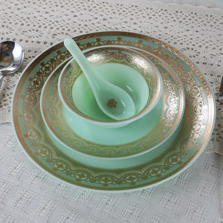 jade opal glass tableware