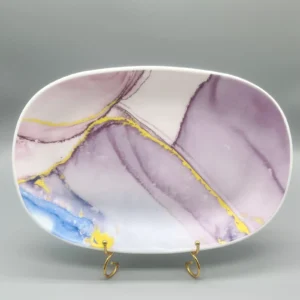Opal Glass Oval Fish Plate vs Melamine & Steel Platter