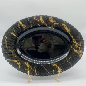 Anti-Slip Matte Bottom Opal Glass Oval Fish Plate