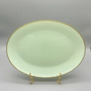 Jade Green Opal Glass Oval Fish Plate