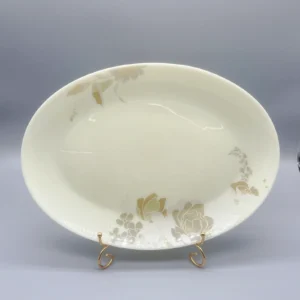 Stackable Opal Glass Oval Fish Plate