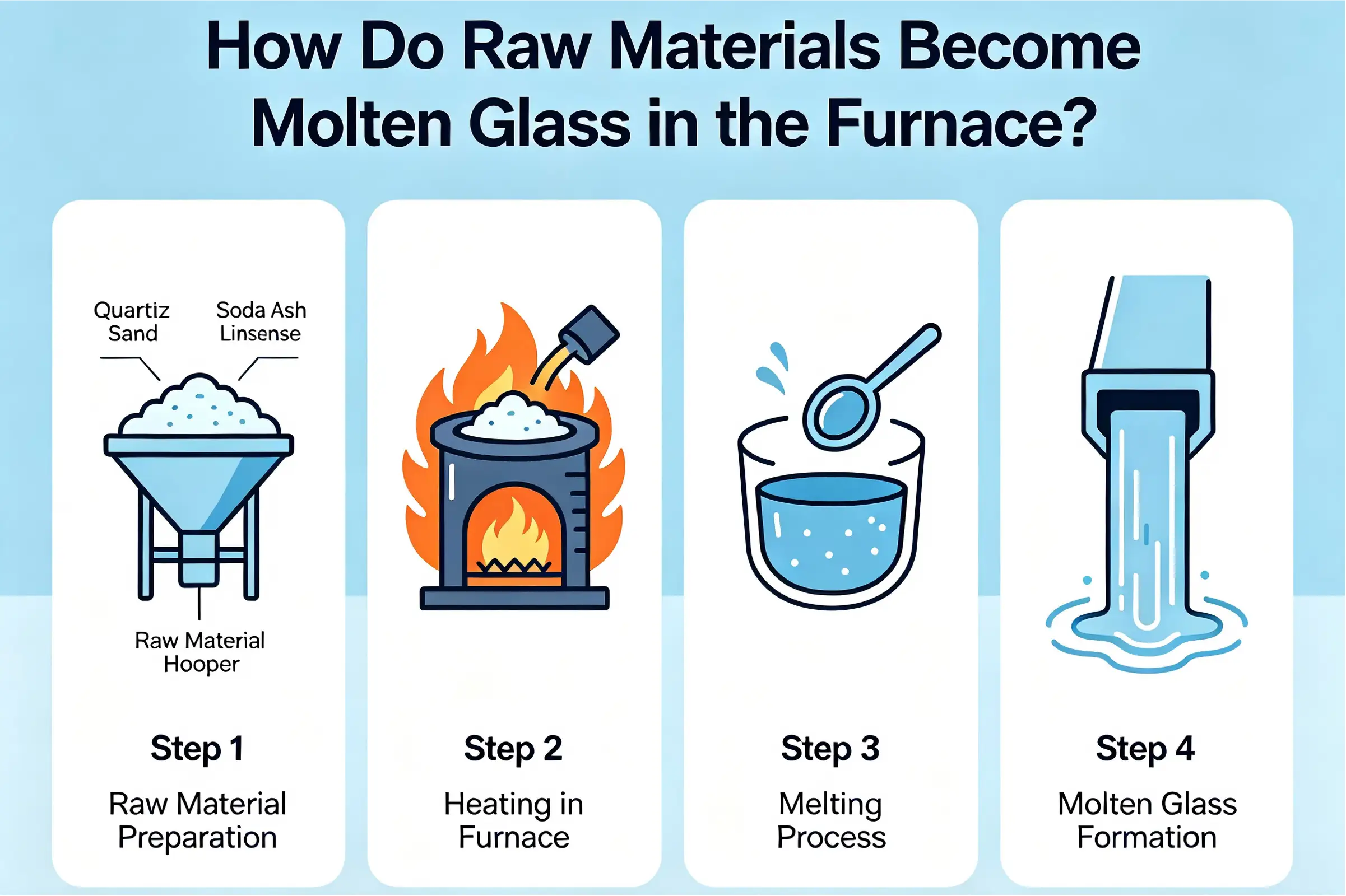 How Do Raw Materials Become Molten Glass in the Furnace