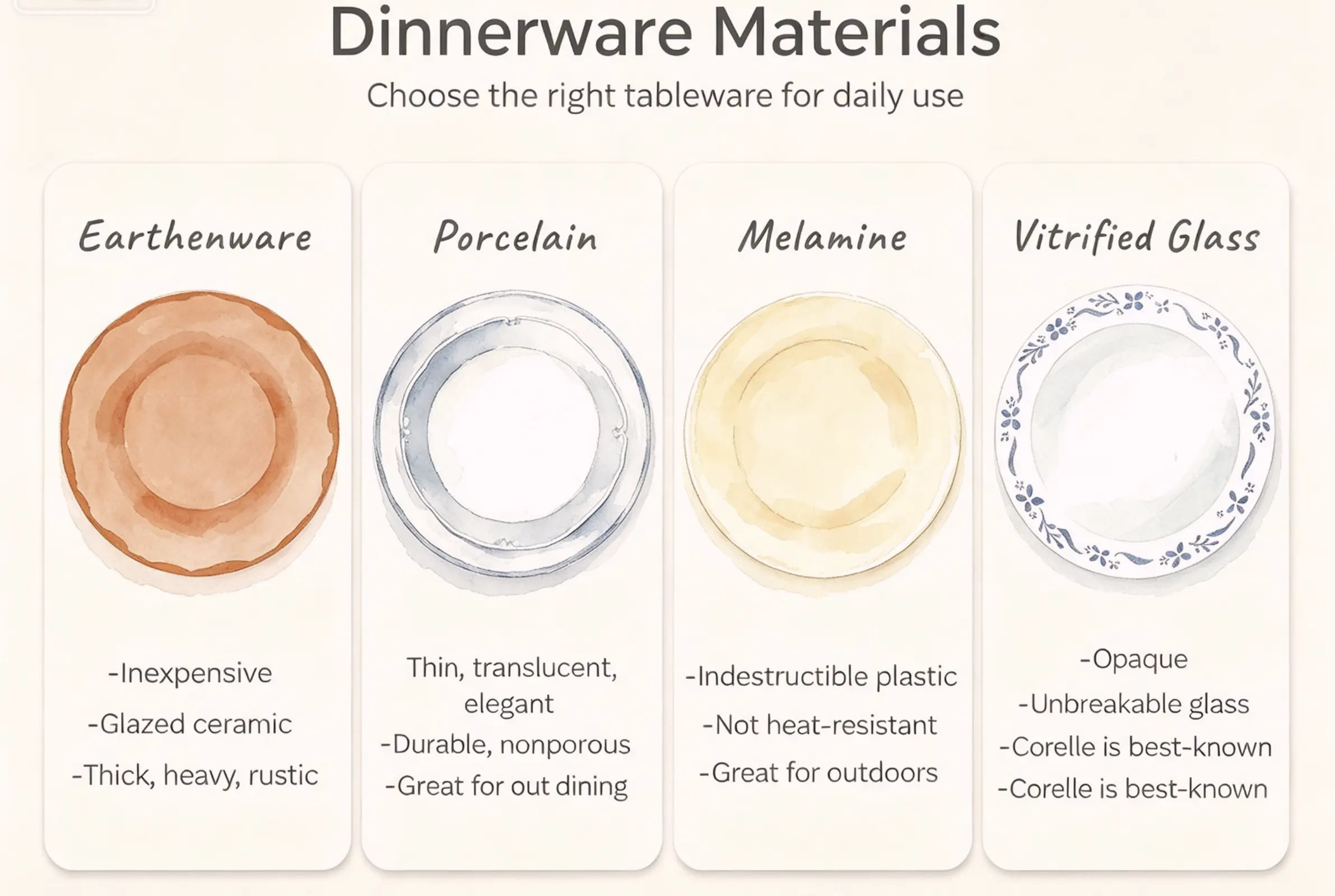 Tempered Glass Dinnerware VS Ceramic dinnerware