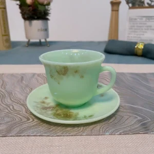 Opal Glass Coffee Cup & Saucer | Warm Touch, Not Hot