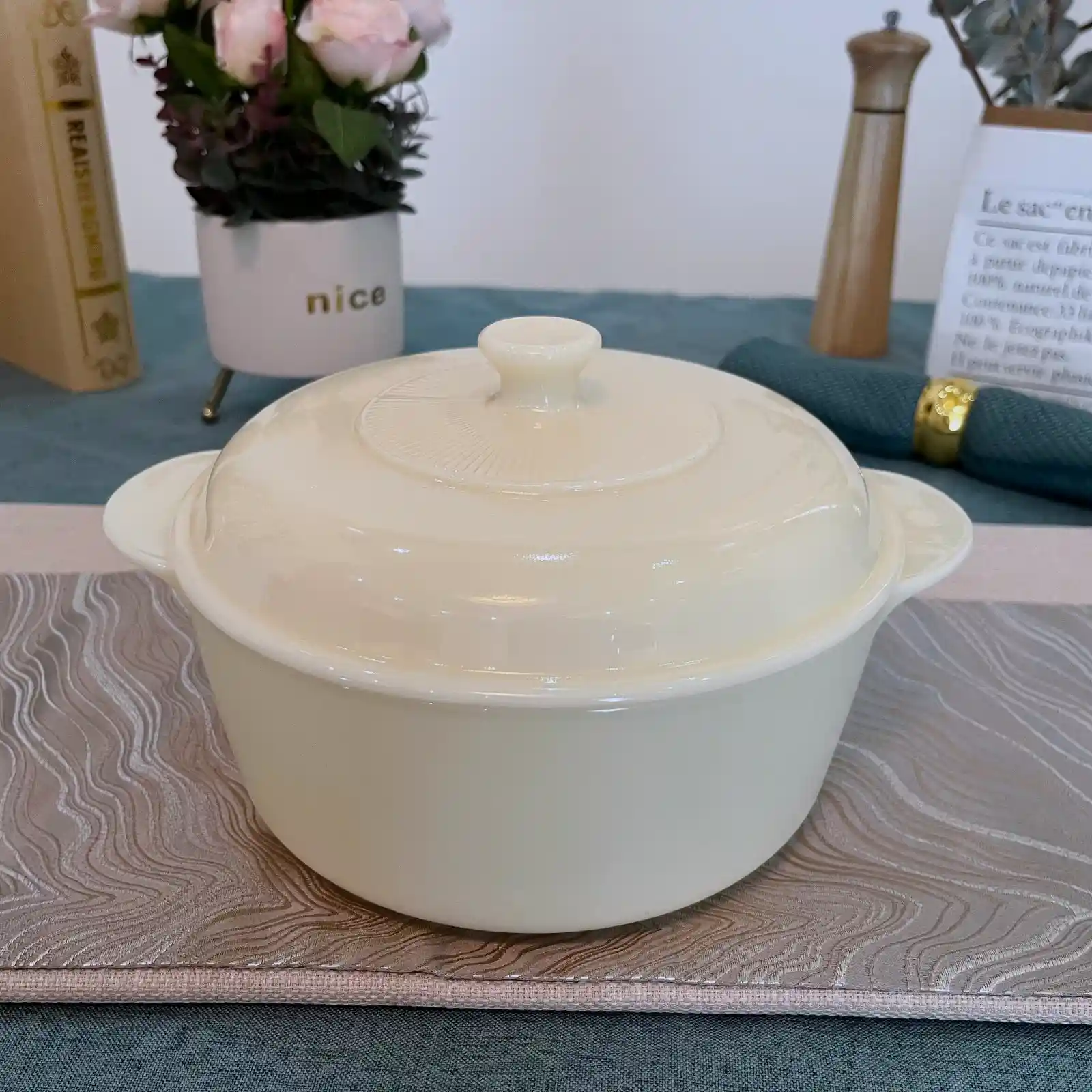 Stain & Scratch Resistant Opal Glass Casserole Pot 2.5L