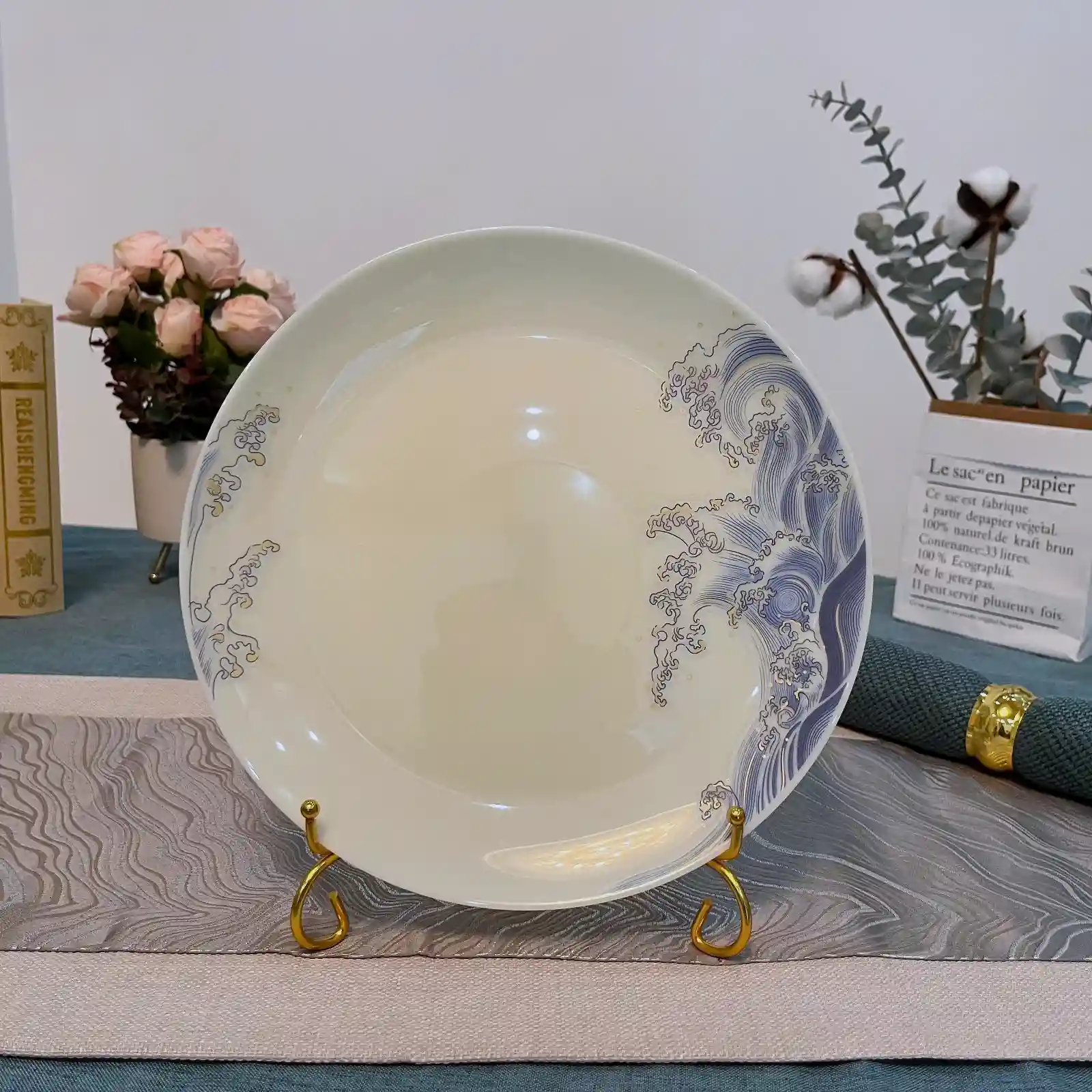 jade yellow opal glass plate 6