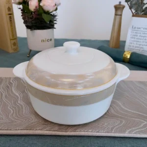 Non-Porous Opal Glass Casserole | Odor-Free Cooking Pot