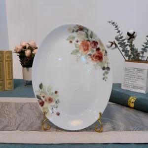 Opal Glass Oval Fish Plate vs Melamine & Steel Platter