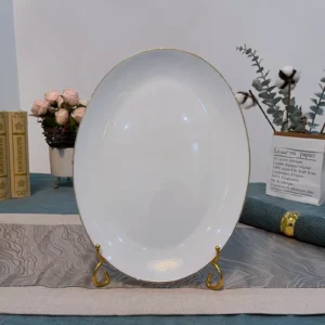 Stackable Opal Glass Oval Fish Plate