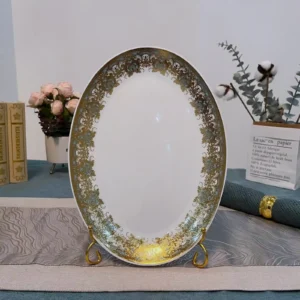 Stackable Opal Glass Oval Fish Plate