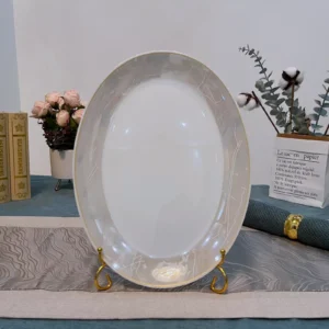 Opal Glass Oval Fish Plate | Batch Color & Size Match